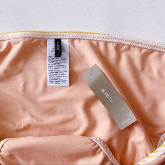 J. Crew | Side Tie Lowrider Bikini Bottom Faded Stripe Orange Gold Retro Plus 2X - Picture 9 of 11